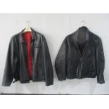 Two vintage French motorbike leather jackets