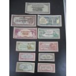 A collection of Japanese Invasion currency (Southern Development Bank Notes)