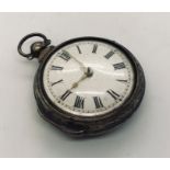 A hallmarked silver pocket watch in pair case, the fusee movement signed Dev Bowly, London, no 1318