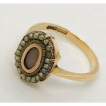 A 15ct gold mourning ring