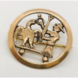 An 18ct gold brooch stamped Hamburg Saalburg Museum to reverse. Weight 13.8g