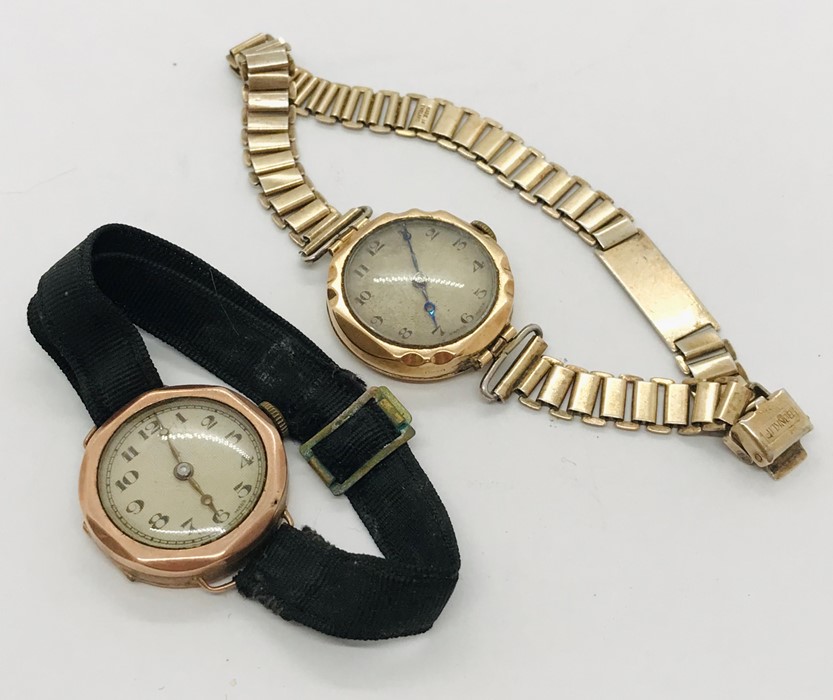 Two 9ct rose gold Victorian watches.