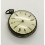 A hallmarked silver pocket watch with fusee movement stamped 9791, hallmarked London 1838