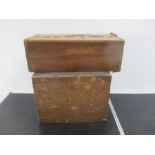 Two vintage wooden storage boxes