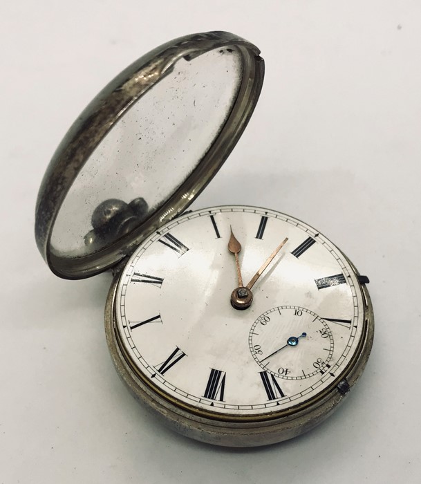 A Thomas Martin silver fusee pocket watch with subsidiary second dial in later pair case, the - Image 5 of 6