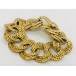 A heavy 18ct gold link bracelet (marked 750, 18k and GA) Weight 84.4g
