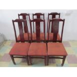 A set of six Chinese hardwood chairs
