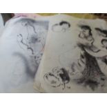 A portfolio of drawings signed "Midlane" ( Brian Midlane)- selection showing