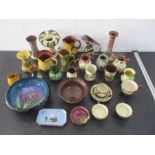 A collection of various Torquay Ware including vases, dishes, jugs, cups etc