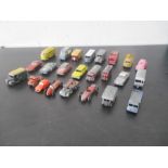 A small collection of vintage diecast cars including Matchbox, Lesney etc