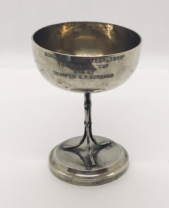 A silver presentation chalice for the Hong Kong volunteer troops c.1930