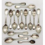 A collection of hallmarked silver spoons, total weight 382g