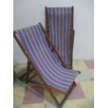 A pair of vintage deckchairs