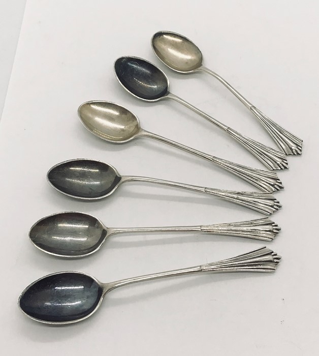 A hallmarked silver christening set A/F along with a set of silver plated coffee spoons (tongs - Image 5 of 6