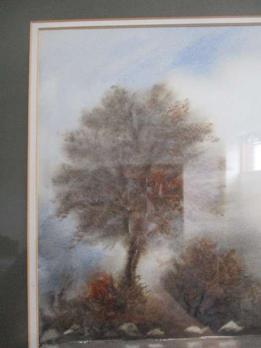 A watercolour of a church by a lake, signed Anthony Waller - Image 3 of 6