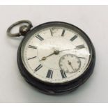 A hallmarked silver pocket watch with subsidiary second dial
