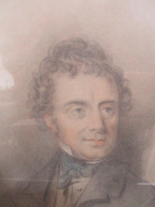 A watercolour portrait of a seated gentleman signed G W Woodley, dated 1846 - Image 2 of 11