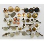 A collection of various studs, cufflinks etc including a pair of coral tipped studs etc