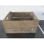 A vintage wooden apple crate - marked Fairfields Fruit Farm, Newent, Glos.