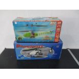 A boxed FEDA "Dragonfly" electric remote control indoor mini helicopter, along with one other