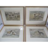 A set of four signed Ltd edition etchings of working dogs by Henry Wilkinson