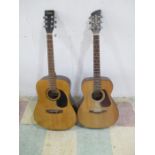 An Encore six string acoustic guitar (model EA255), along with Brunswick acoustic guitar (model
