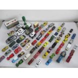 A collection of die-cast vehicles including Corgi, Lledo, Tonka etc