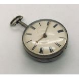 A hallmarked silver pocket watch by James Atkins, London, movement engraved no. 515