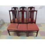 A set of six Chinese hardwood chairs