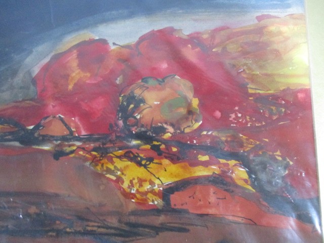 An unsigned watercolour of an impressionist landscape - Image 2 of 4
