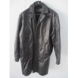 A three quarter length leather jacket - size large