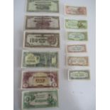 A collection of Japanese Invasion currency (Southern Development Bank Notes)