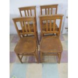 Four vintage chapel chairs