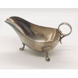 A silver hallmarked sauce boat