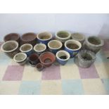 A quantity of various garden pots