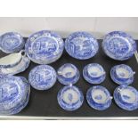 A collection of Spode Copeland Blue Italian including bowls, plates, cups, saucers etc - mixture