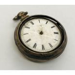 A hallmarked silver pocket watch, the fusee movement signed Usherwood, Ticehurst, number 899, in ill