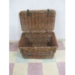 A large wicker basket