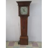 A oak inlaid thirty hour longcase clock by Robert Sidwell (Nuneaton) with painted dial - key in