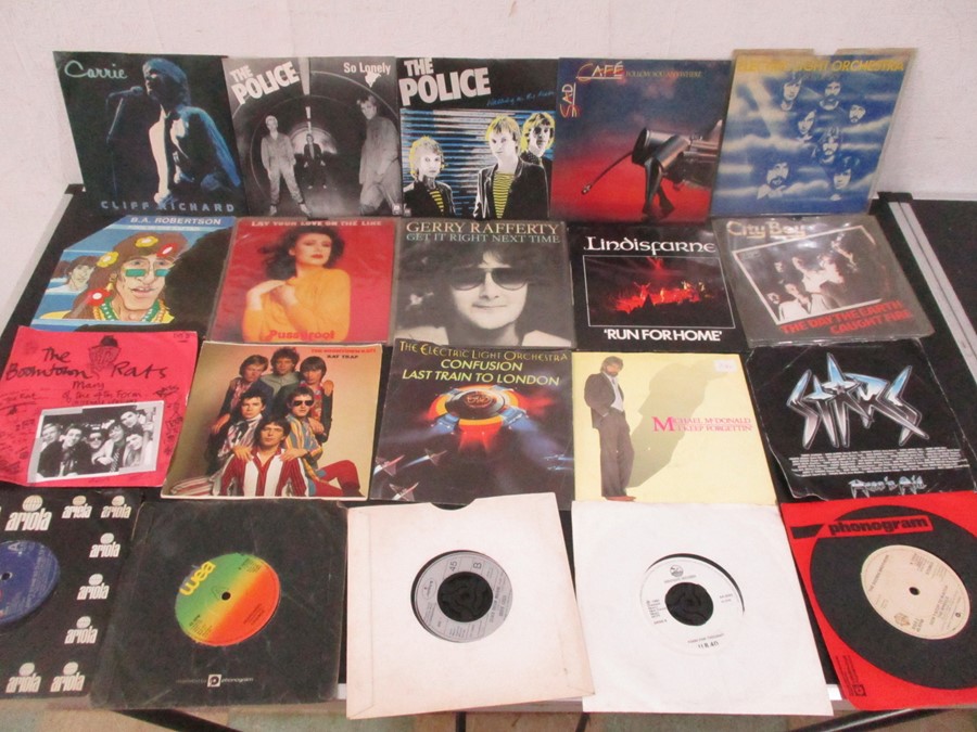 A collection of 7" vinyl singles including Wings, The Jam, Bee Gees, Deep Purple, Elton John, - Image 2 of 12