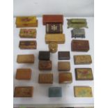 A collection of various stamp boxes etc. including 2 small Black Forest examples