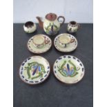 A miniature Torquay Ware tea set