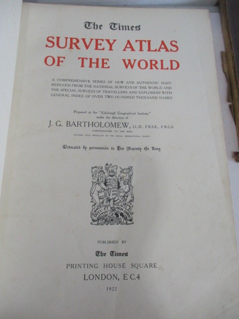 The Times Atlas, 1922 along with "Hereward The Wake" by Charles Kingsley ( poor condition) and "Ye - Image 4 of 20