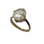 A 9ct gold CZ solitaire, size L1/2