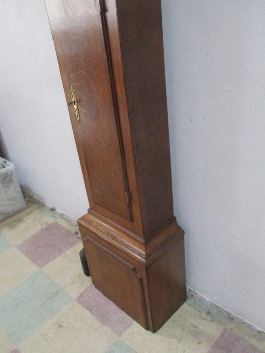 A oak inlaid thirty hour longcase clock by Robert Sidwell (Nuneaton) with painted dial - key in - Image 4 of 9