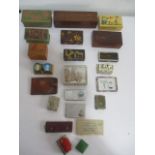 A collection of stamp boxes, cases etc.