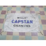 A Will's Capstan Cigarettes adverting banner - length 194cm width 117cm