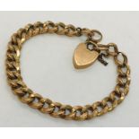 A 9ct rose gold bracelet with padlock. Weight 11.9g