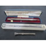 A hallmarked silver Yard O Led pencil in case along with a Wahl Eversharp silver plated pencil and