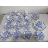 A Royal Worcester "Blue Dragon" part tea set - some pieces A/F